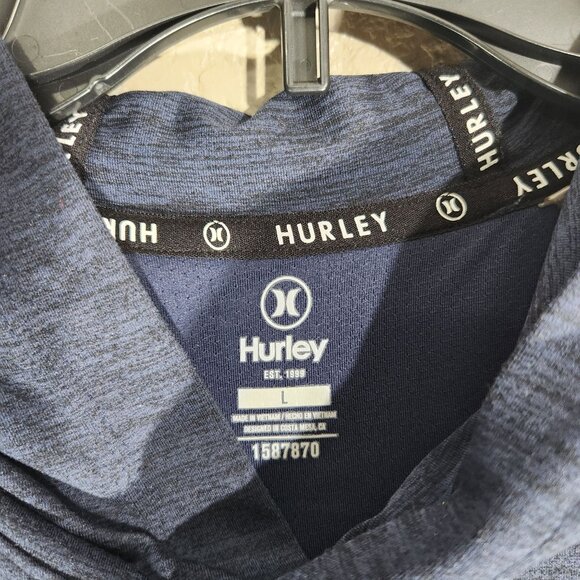 Hurley Mens Navy Long Sleeve Hoodie Shirt Large Lightweight Casual Activewear - Picture 2 of 10